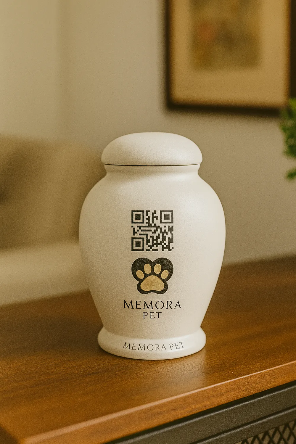 Urna con el código QR pegado